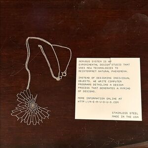 Silver Geometric Burst Necklace